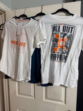 Orangetheory White Short-Sleeve Graphic Tees with Orange Accents